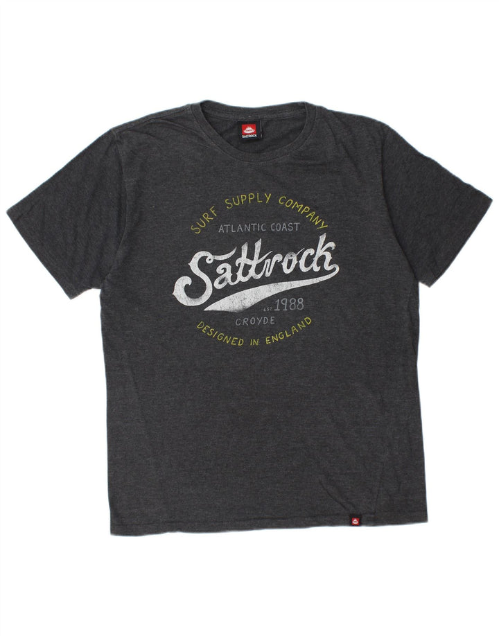 SALTROCK Ανδρικό γραφικό T-Shirt Top Μεσαίο γκρι βαμβακερό