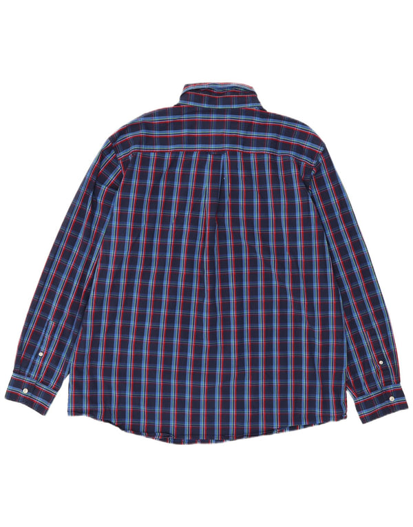 Chaps Ανδρικό πουκάμισο 2XL Navy Blue Check Cotton