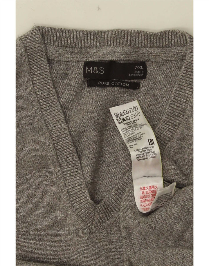 Marks & Spencer Ανδρικό γιλέκο Tank Top 2XL Γκρι βαμβακερό