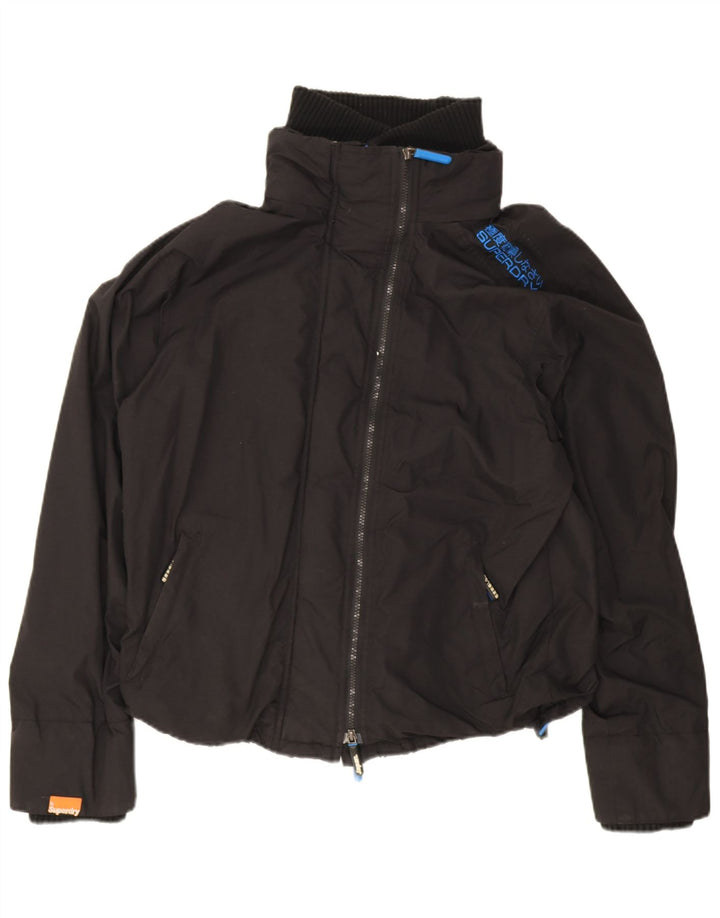 Superdry Womens The Windcheater Bomber Jacket UK 18 XL Black Nylon
