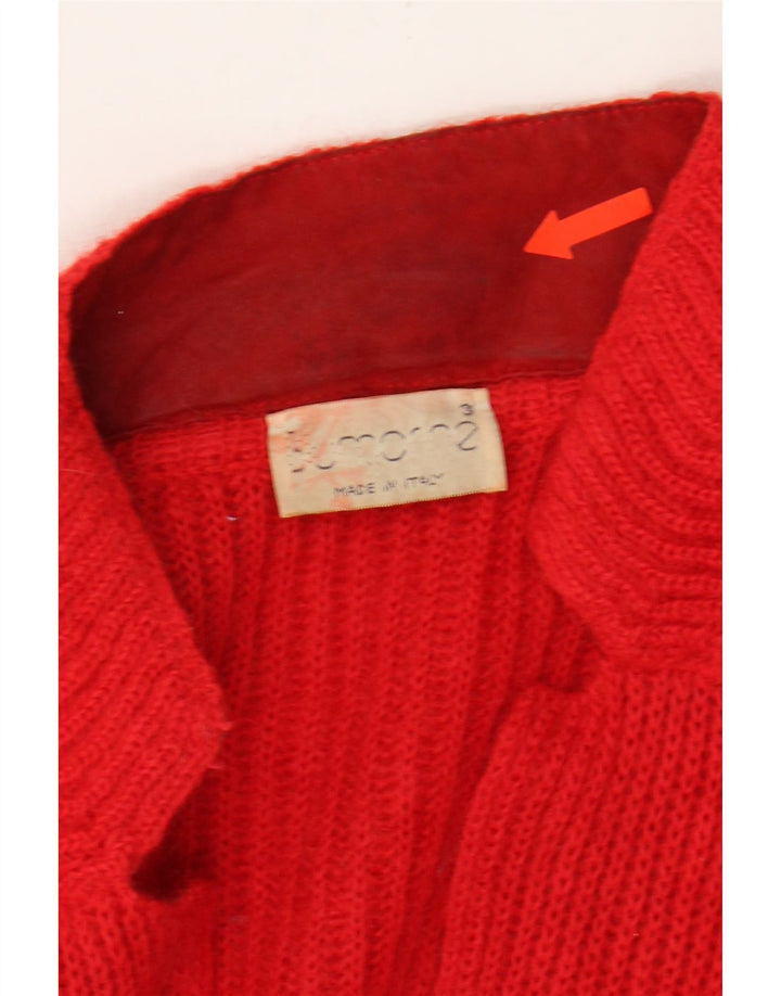 VINTAGE Womens Oversized Cardigan Sweater IT 40 Small Red Mohair Vintage Vintage and Second-Hand Vintage from Messina Hembry 