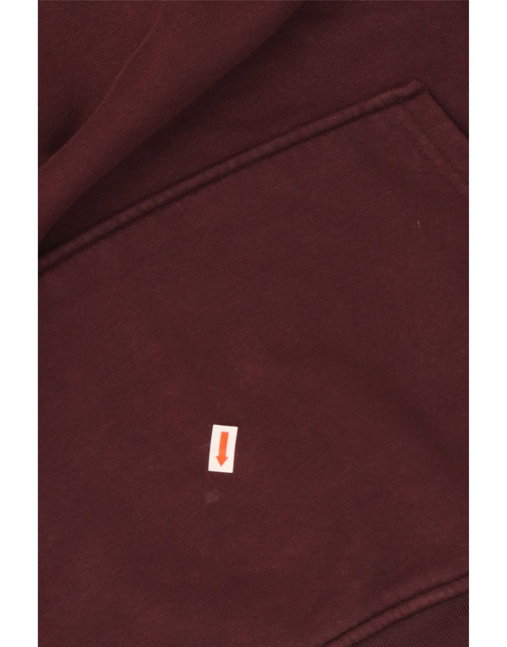 ADIDAS Γυναικείο Hoodie Jumper UK 10 Small μπορντό βαμβακερό