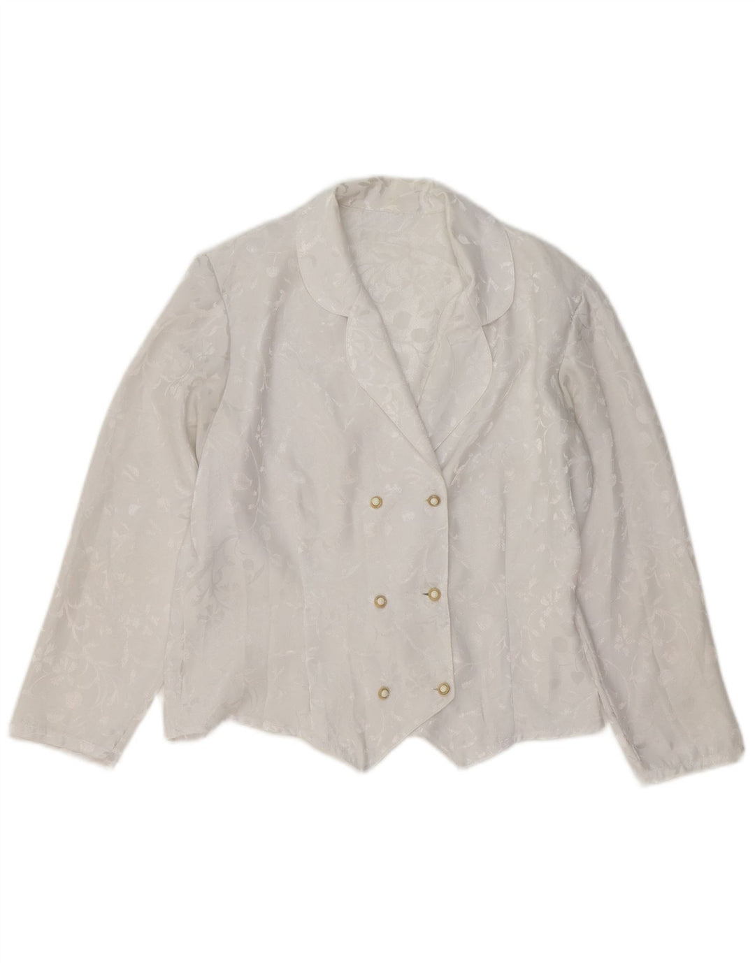 Vintage Γυναικείο Μπουφάν Blazer 3/4 μανίκι UK 14 Medium White Floral