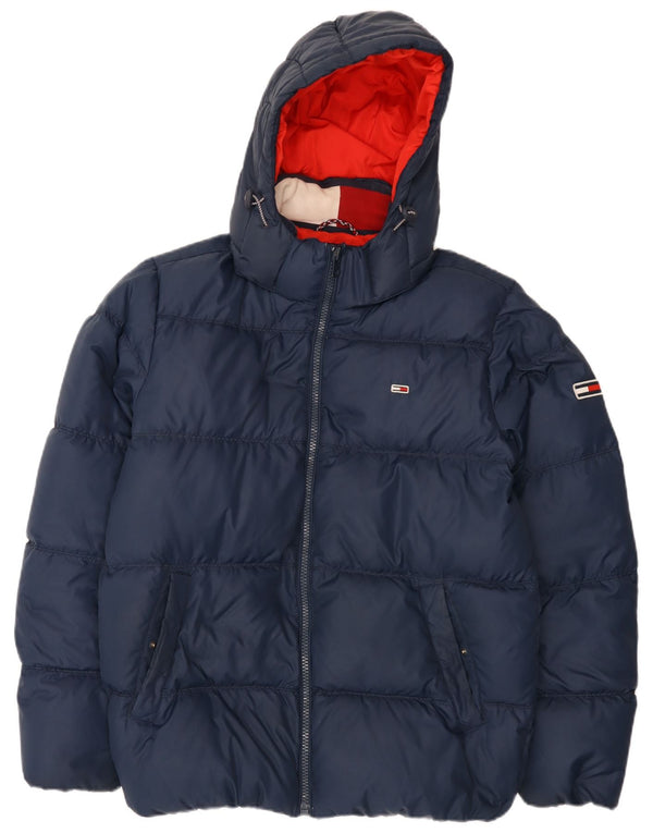 Tommy Hilfiger Ανδρικό μπουφάν με κουκούλα UK 42 XL Navy Blue Polyester