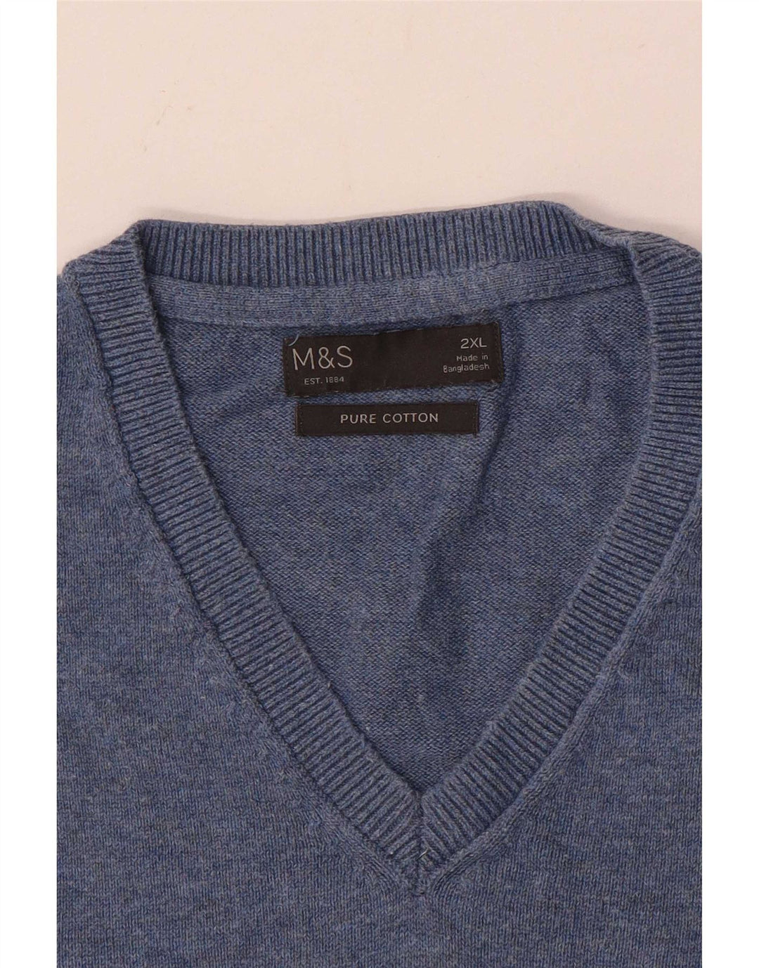 Marks & Spencer Ανδρικό γιλέκο Tank Top 2XL Blue Cotton