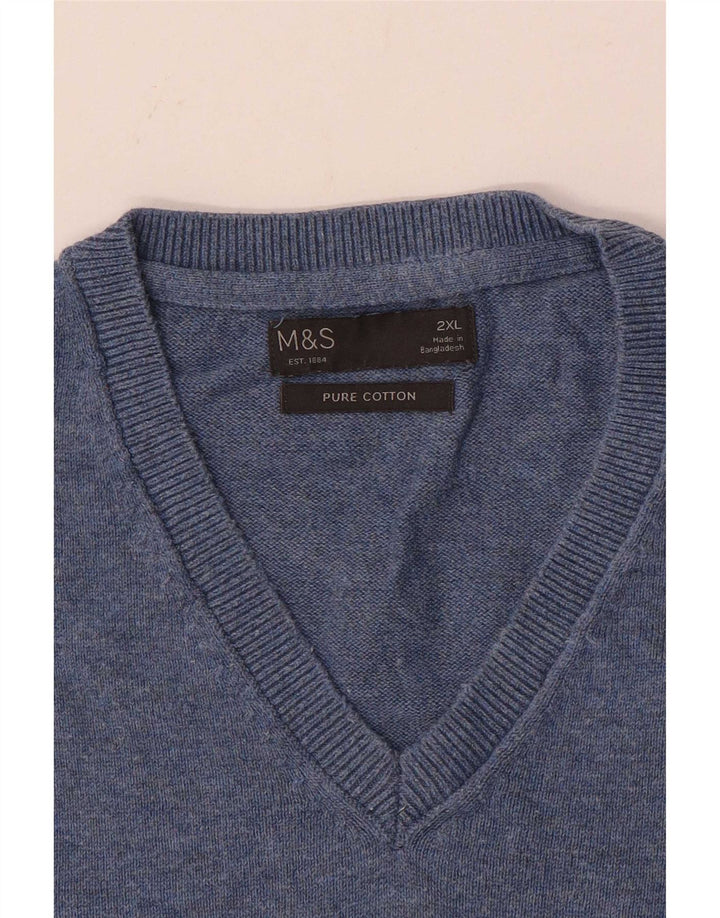 Marks & Spencer Ανδρικό γιλέκο Tank Top 2XL Blue Cotton