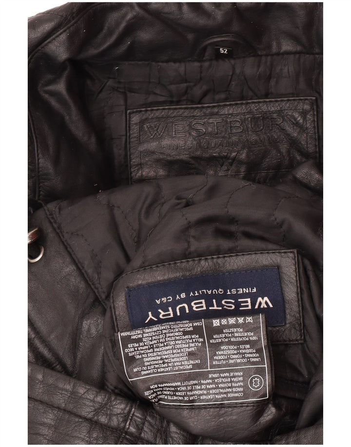 WESTBURY Ανδρικό Δερμάτινο Μπουφάν IT 52 XL Μαύρο Δερμάτινο