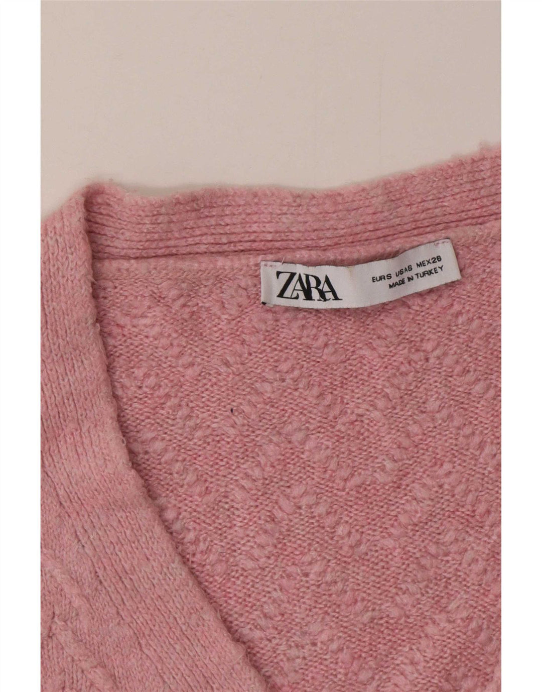 Zara Γυναικείο πουλόβερ με ζακέτα UK 10 Small Pink