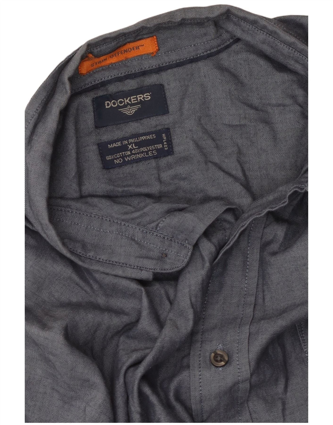 Ανδρικό πουκάμισο Dockers Stain Defender XL Μπλε βαμβακερό ψαροκόκκαλο