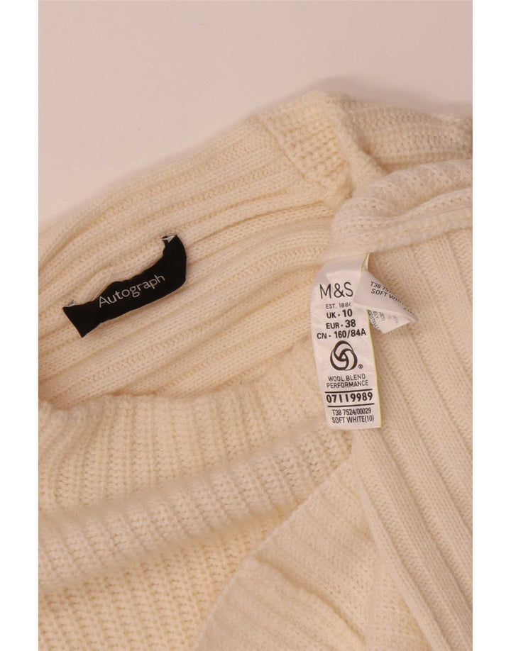 Marks & Spencer Γυναικείο πουλόβερ με λαιμό χελώνα UK 10 Small Off White