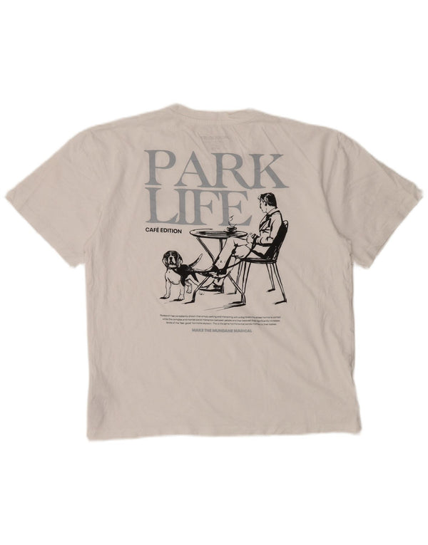 Jack & Jones Ανδρικό γραφικό T-Shirt Top XS Λευκό βαμβακερό