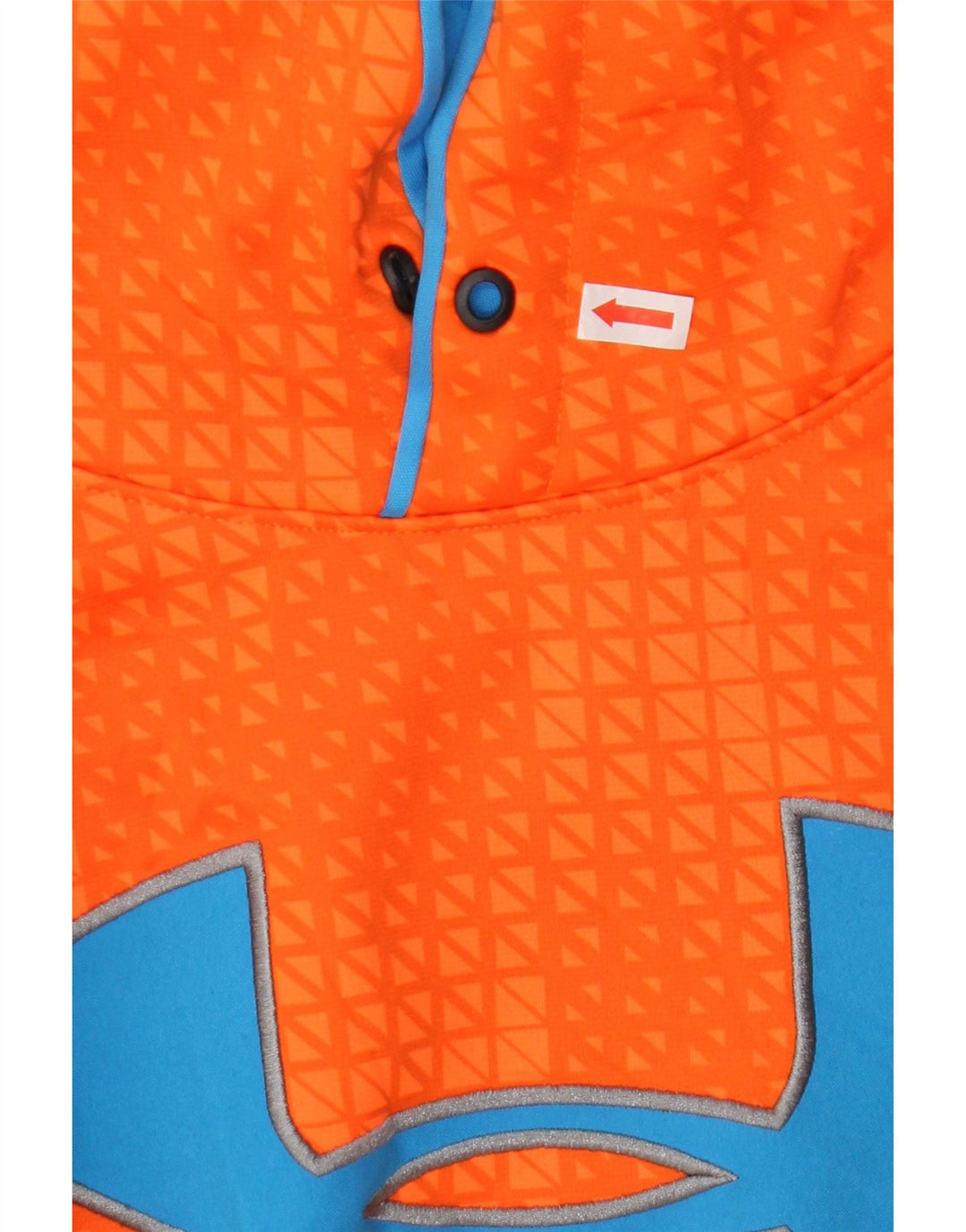 UNDER ARMOUR Mens Graphic Hoodie Jumper Small Orange Geometric Vintage Under Armour and Second-Hand Under Armour from Messina Hembry 