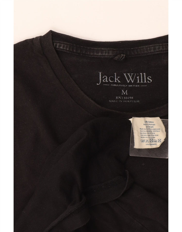 Ανδρικό μπλουζάκι Jack Wills Μπλουζάκι μεσαίο μαύρο βαμβακερό
