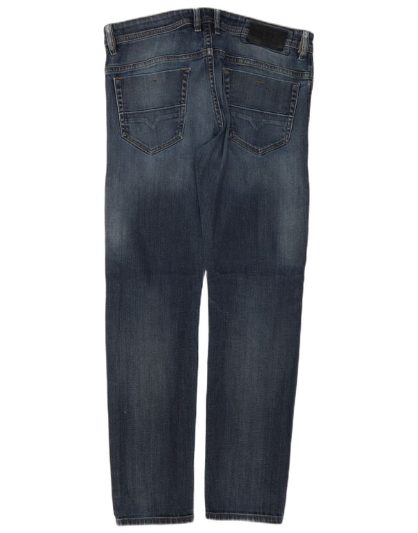 Diesel Mens Distressed Slim Jeans W32 L32 Blue Cotton