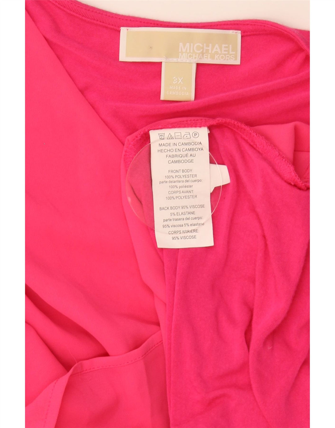 Michael Kors Γυναικεία Αμάνικη Μπλούζα Τοπ UK 22 3XL Pink Polyester