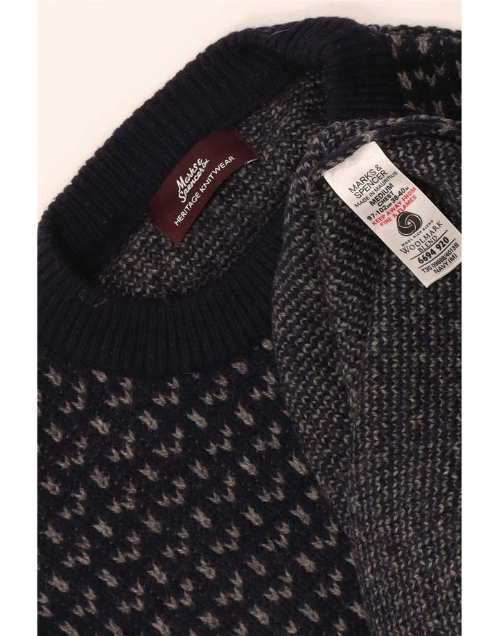 Ανδρικό πουλόβερ Marks & Spencer Heritage Crew Neck Jumper Medium Navy Blue