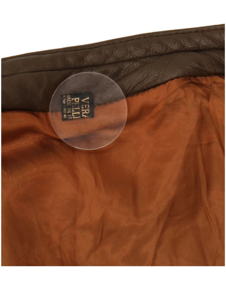 VINTAGE Ανδρικό Δερμάτινο Μπουφάν UK 38 Δερμάτινο Μεσαίο Καφέ