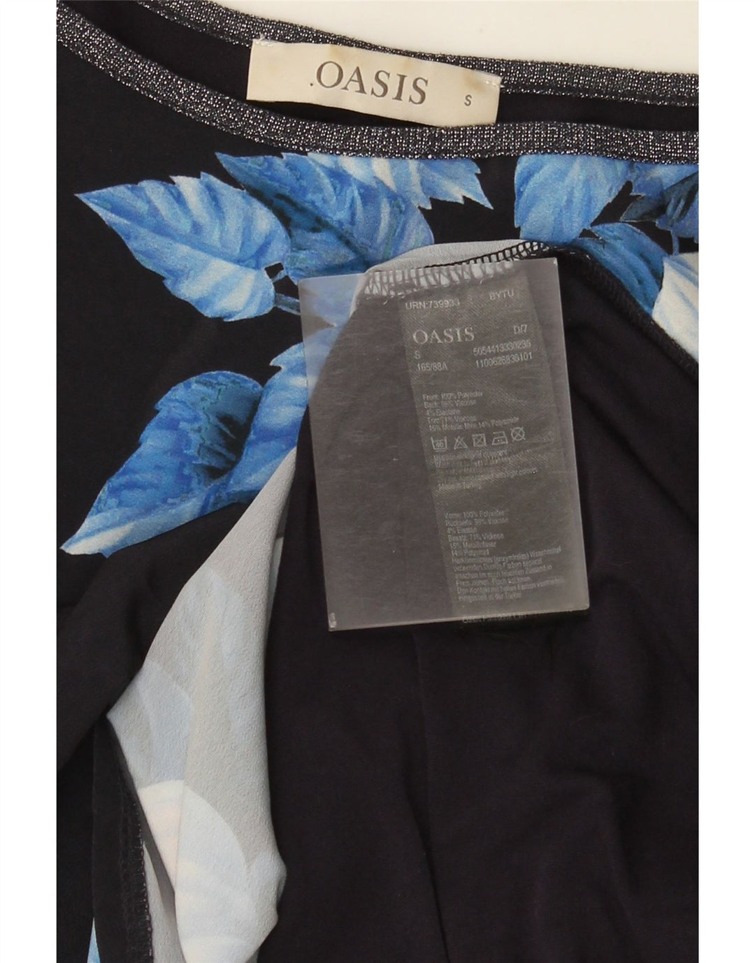 Γυναικεία μπλούζα Oasis Top UK 10 Small Navy Blue Floral Polyester