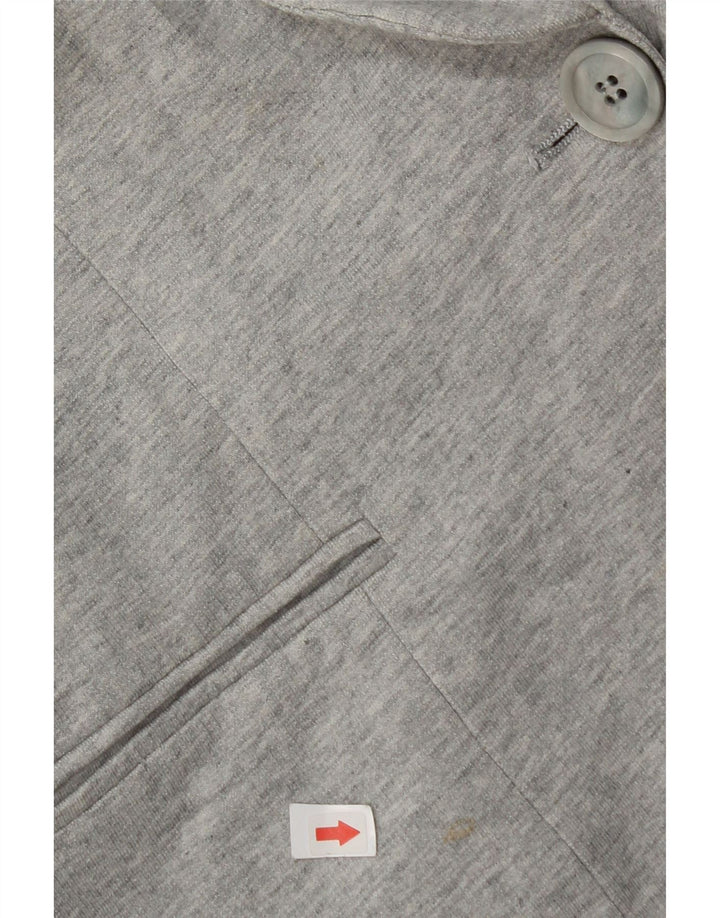Zara Γυναικείο σακάκι 1 κουμπιού blazer UK 14 μεγάλο γκρι βαμβακερό