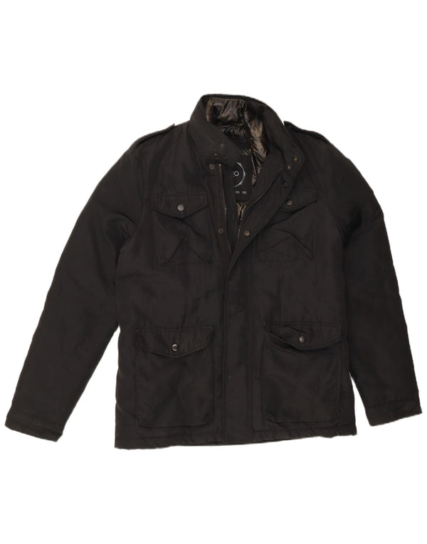 Liu Jo Mens Military Windbreaker Jacket UK 36 Small Black Polyester