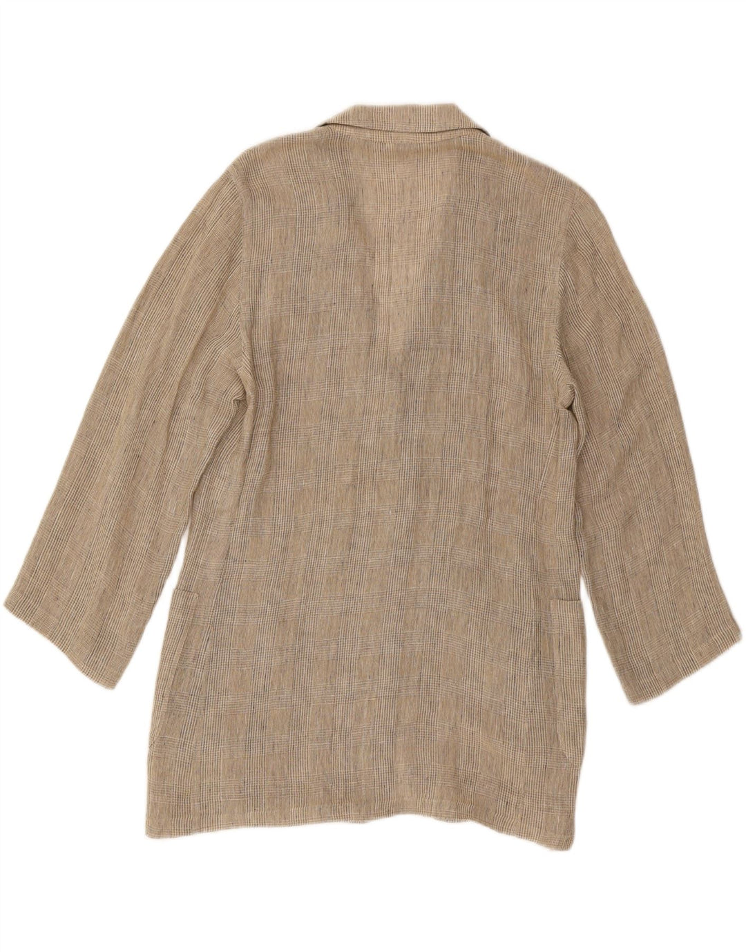 Max Mara Γυναικείο Longline Blazer Jacket UK 12 Medium Beige Houndstooth