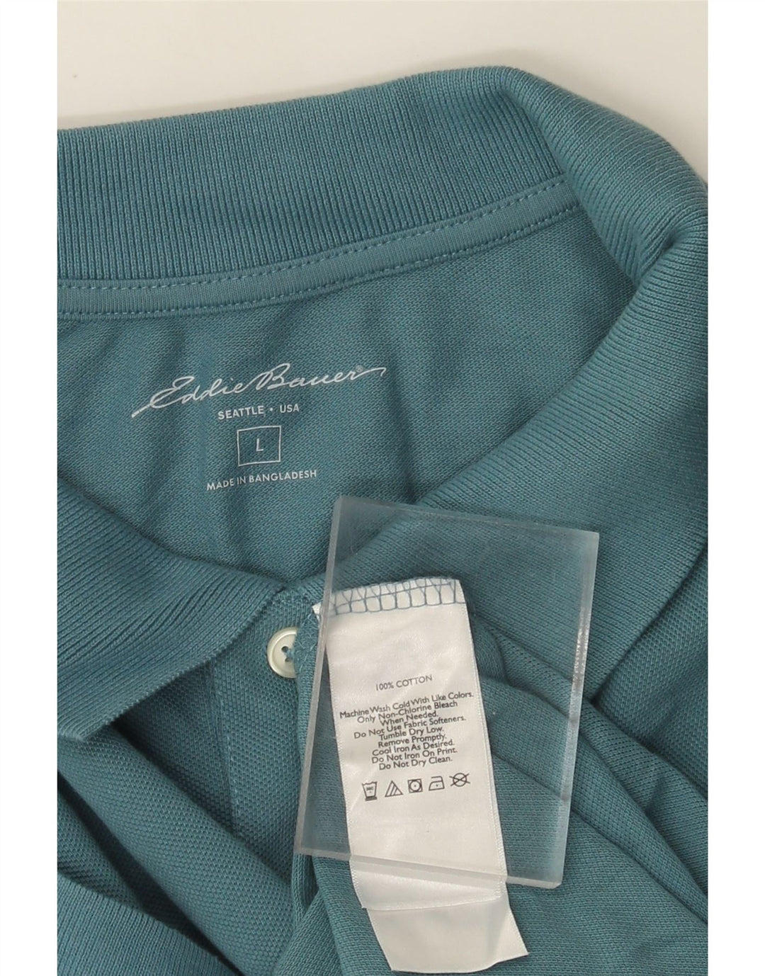 Ανδρικό πουκάμισο πόλο Eddie Bauer, μεγάλο μπλε βαμβακερό