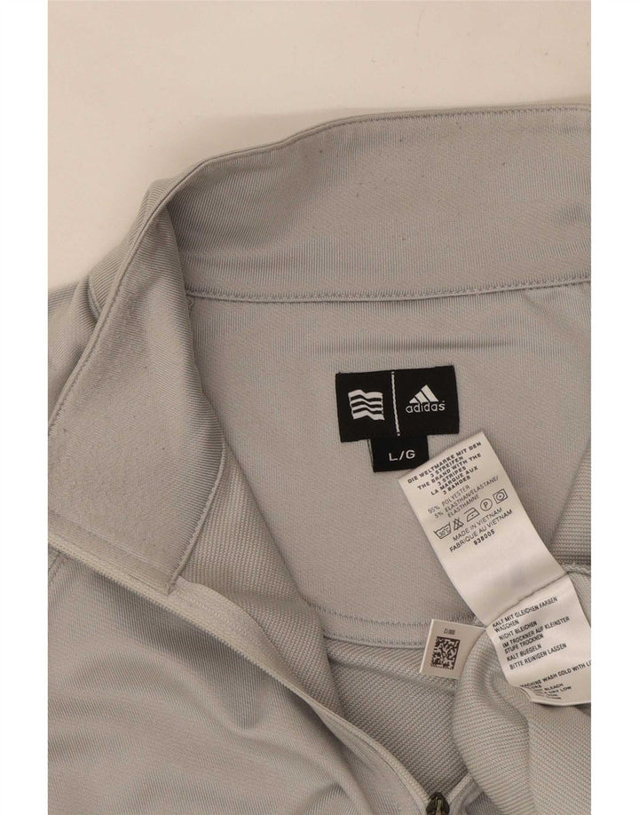 Ανδρική φόρμα αθλητικής φόρμας Adidas Climawarm με φερμουάρ με λαιμόκοψη, μεγάλο γκρι πολυεστέρα