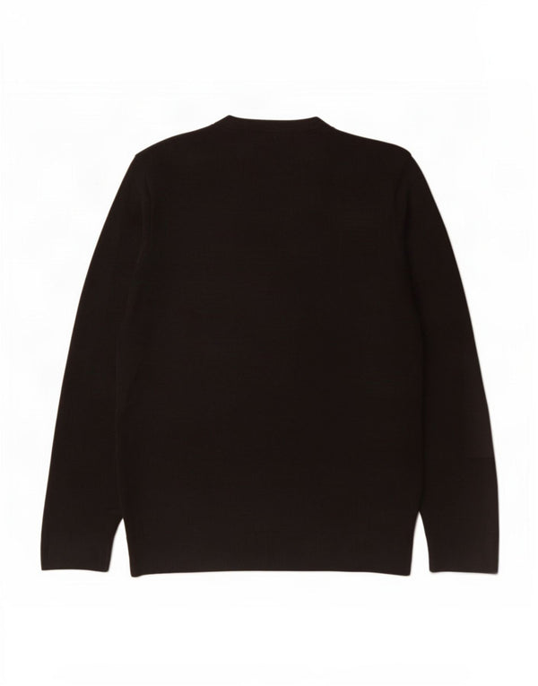 Ανδρικό πουλόβερ Marks & Spencer Blue Harbor με λαιμόκοψη με λαιμόκοψη μεσαίο μαύρο