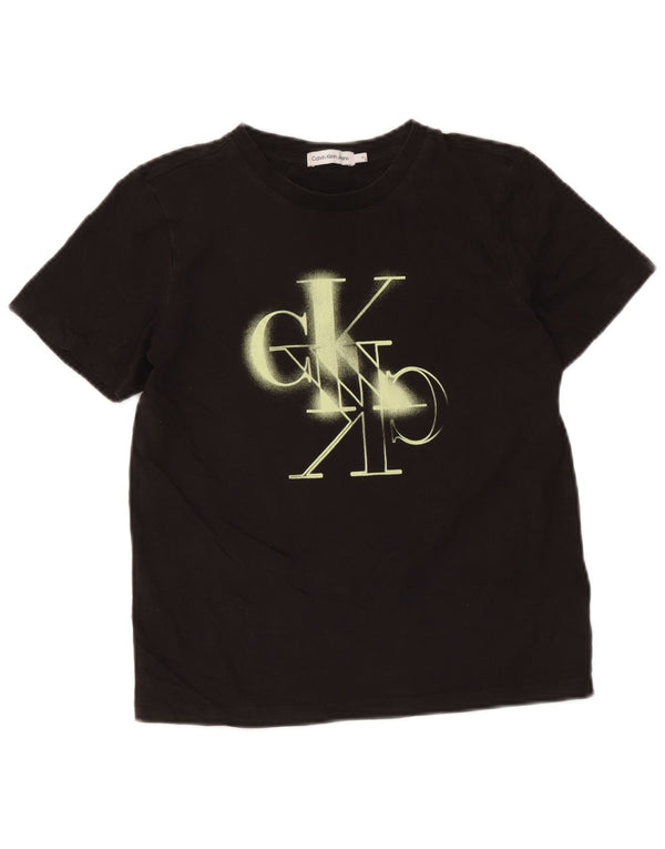 Calvin Klein Jeans Boys Graphic T-shirt Top 11-12 ετών μαύρο βαμβακερό