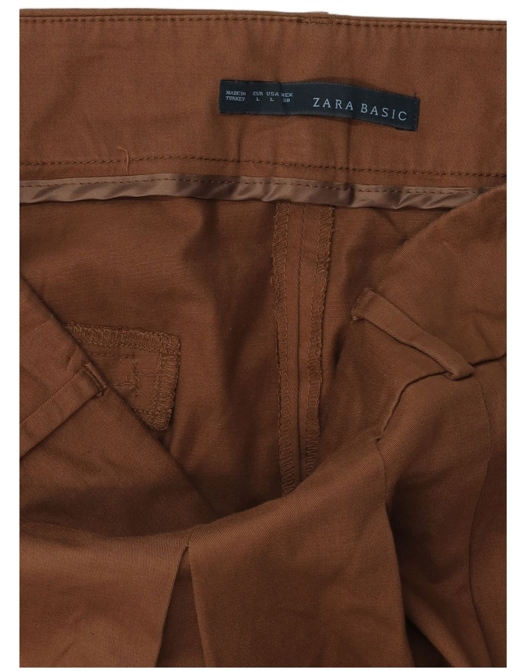 Zara Γυναικεία Φούστα Πλισέ A-Line Μεγάλη W34 Καφέ