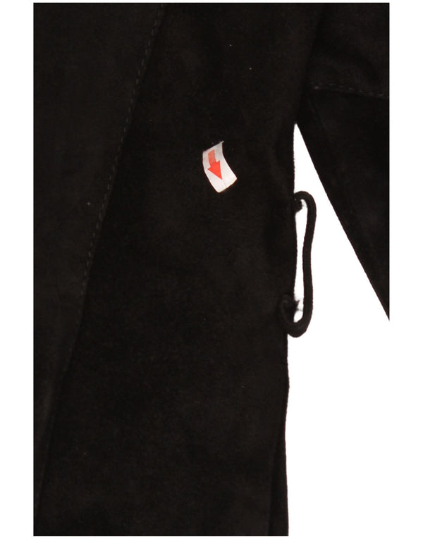 Vintage Γυναικείο Suede Jacket IT 42 Medium Black Leather