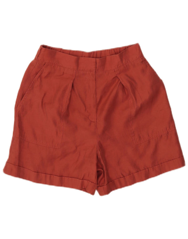 Zara Γυναικείο σορτς Chino με ψηλόμεσο μικρό W26 πορτοκαλί Lyocell