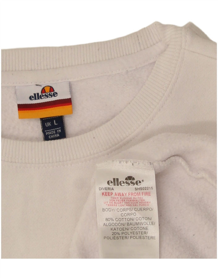 Ανδρικό φούτερ Ellesse Jumper μεγάλο λευκό βαμβακερό