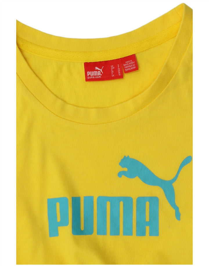 Γυναικείο γραφικό μπλουζάκι Puma Top UK 10 Small Yellow