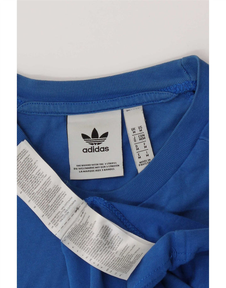 Ανδρικό T-Shirt Adidas Top από μεσαίο μπλε βαμβακερό