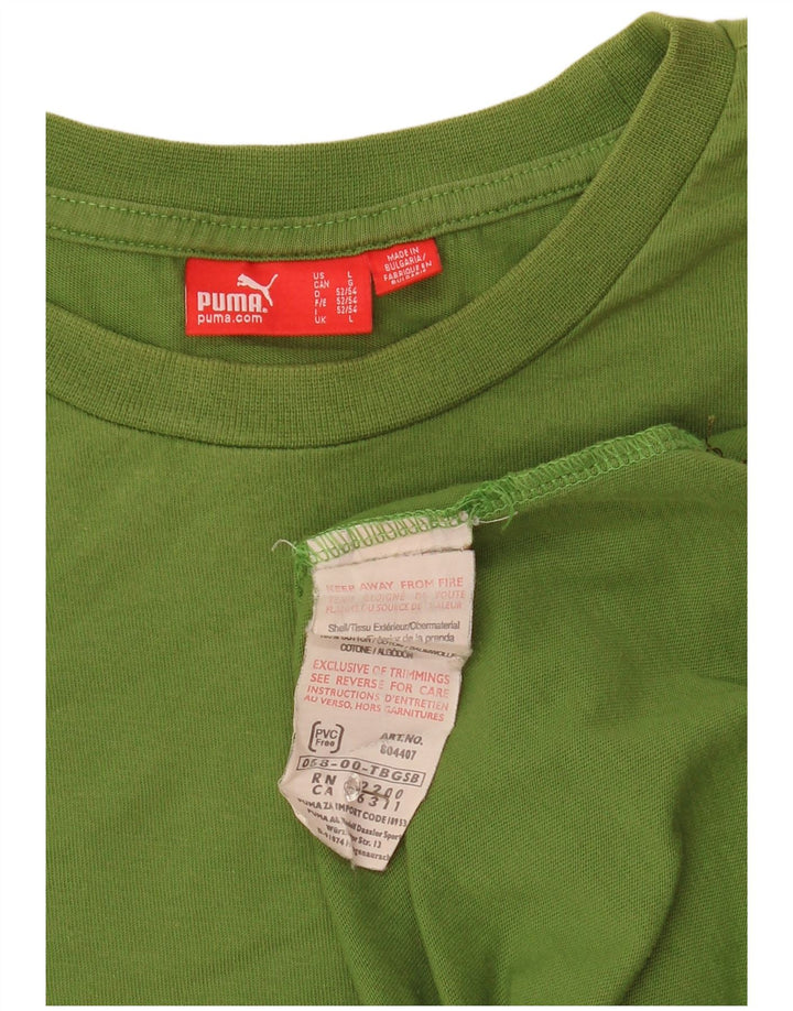 Ανδρικό τοπ μακρυμάνικο Puma πράσινο βαμβακερό