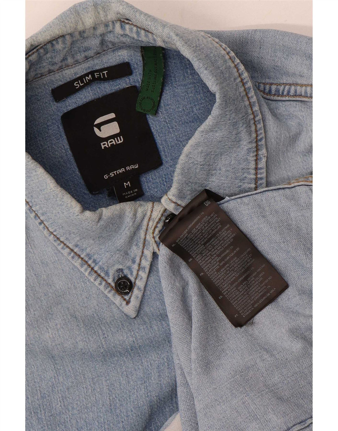 Ανδρικό τζιν πουκάμισο G-Star Slim Fit, μεσαίο μπλε βαμβακερό