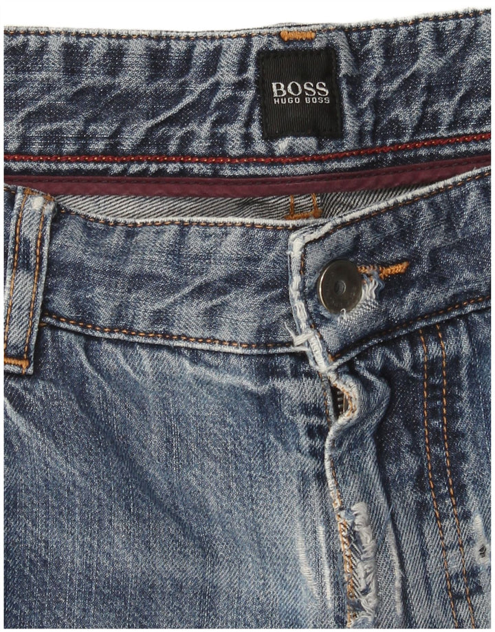 Ανδρικό τζιν ίσιο Hugo Boss W36 L31 Μπλε