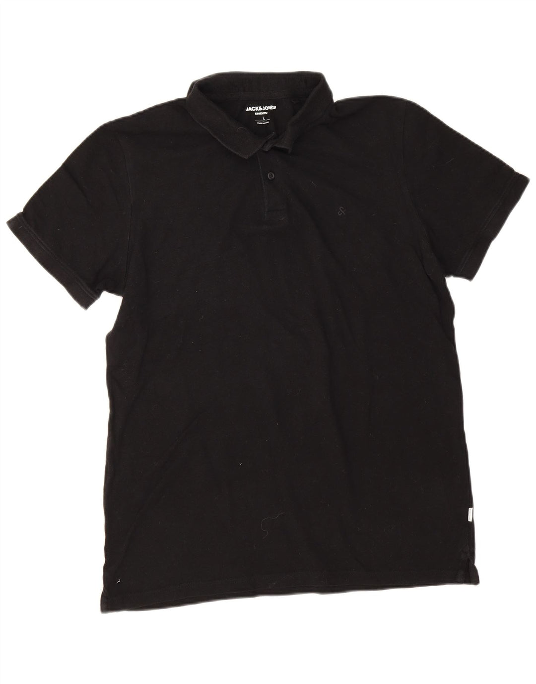 Ανδρικό μπλουζάκι πόλο Jack & Jones, μεγάλο μαύρο βαμβακερό