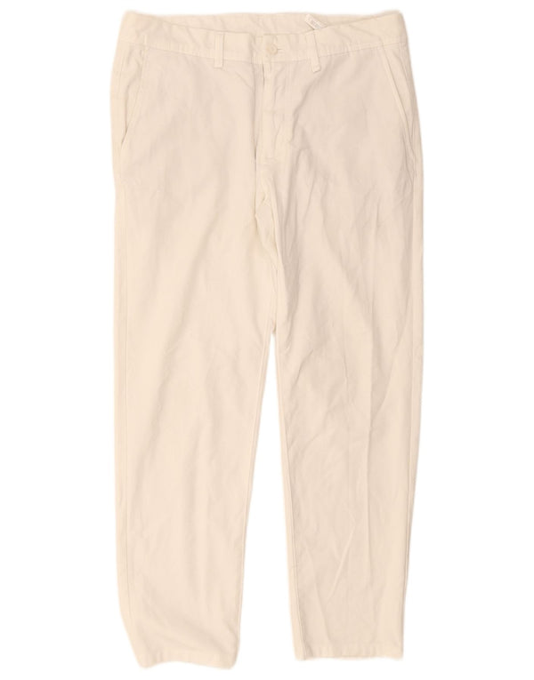 Zara Ανδρικό ίσιο παντελόνι Chino EU 42 Large W32 L28 Λευκό πολυεστέρα