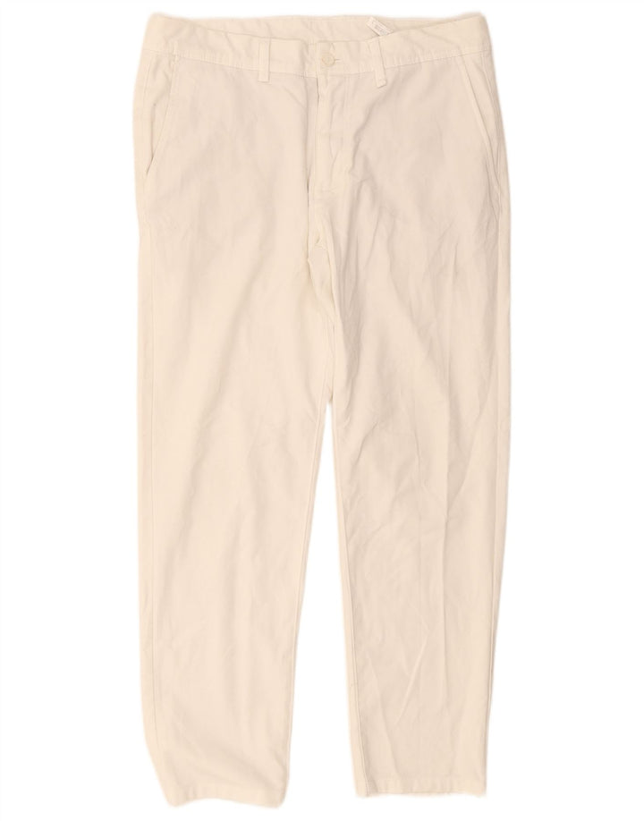 Zara Ανδρικό ίσιο παντελόνι Chino EU 42 Large W32 L28 Λευκό πολυεστέρα