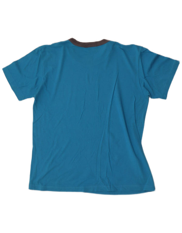 Ανδρικό T-Shirt Diadora Top Large Blue Colourblock Βαμβακερό