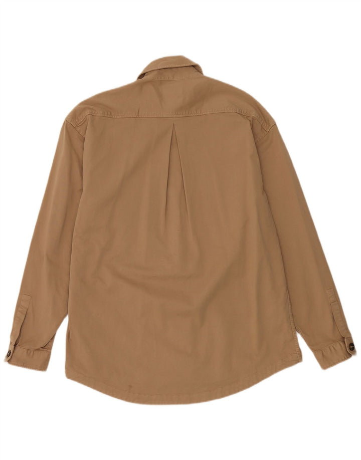Ανδρικό πουκάμισο ZARA Relaxed Fit Μικρό μπεζ βαμβακερό