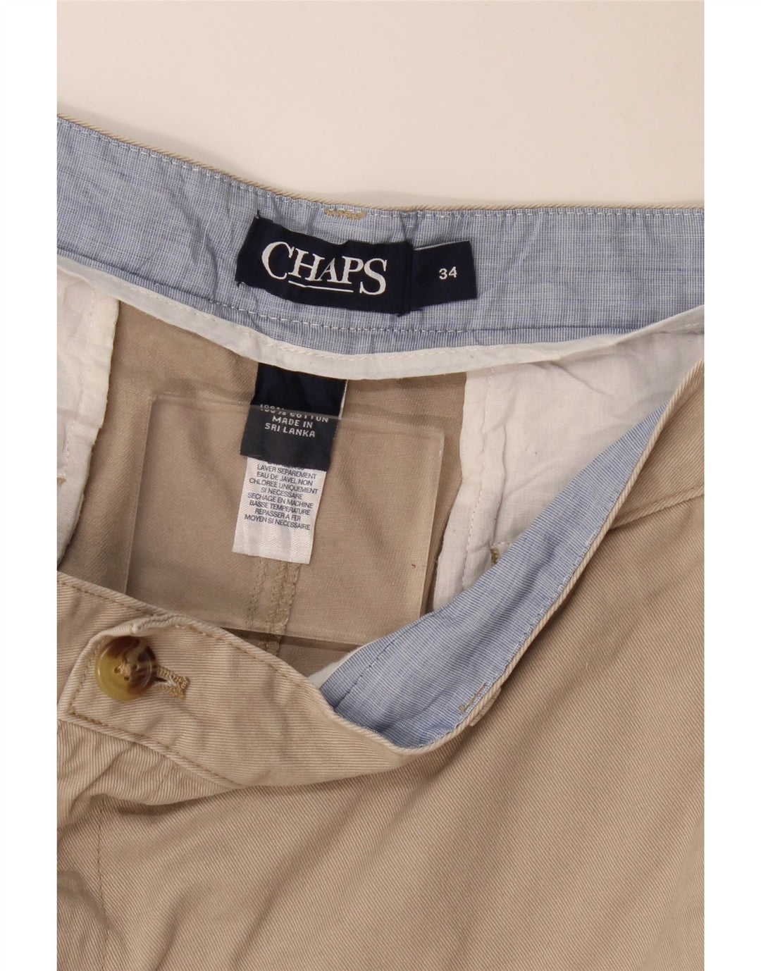 CHAPS Ανδρικό σορτς Chino W34 Μεγάλο Μπεζ βαμβακερό