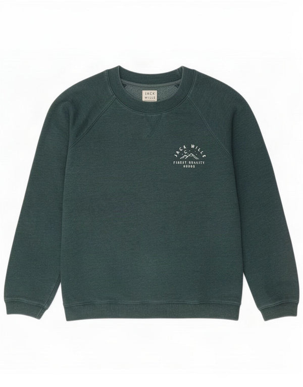 Jack Wills Γυναικεία φούτερ Jumper UK 16 Large Green Cotton