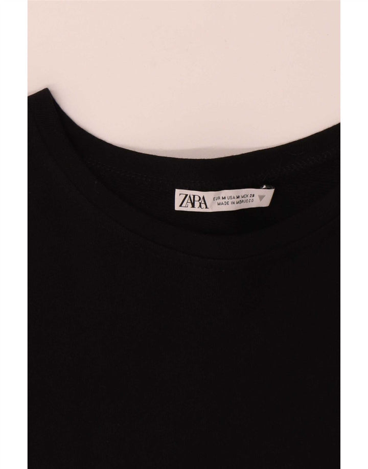 Zara Γυναικεία Μπλούζα Τοπ UK 14 Βαμβακερό μεσαίο μαύρο ριγέ