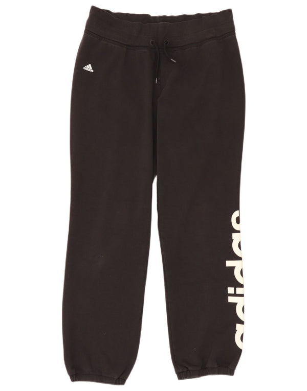 Γυναικεία αθλητική φόρμα γραφικών Adidas παντελόνι Joggers UK 12/14 Medium Black