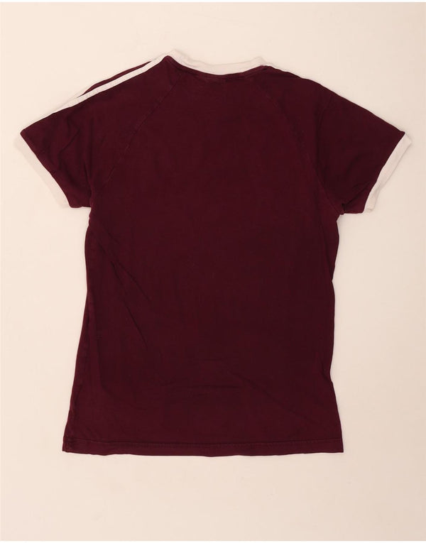 Γυναικείο T-Shirt Adidas Top UK 12 μεσαίο βαμβακερό μπορντό