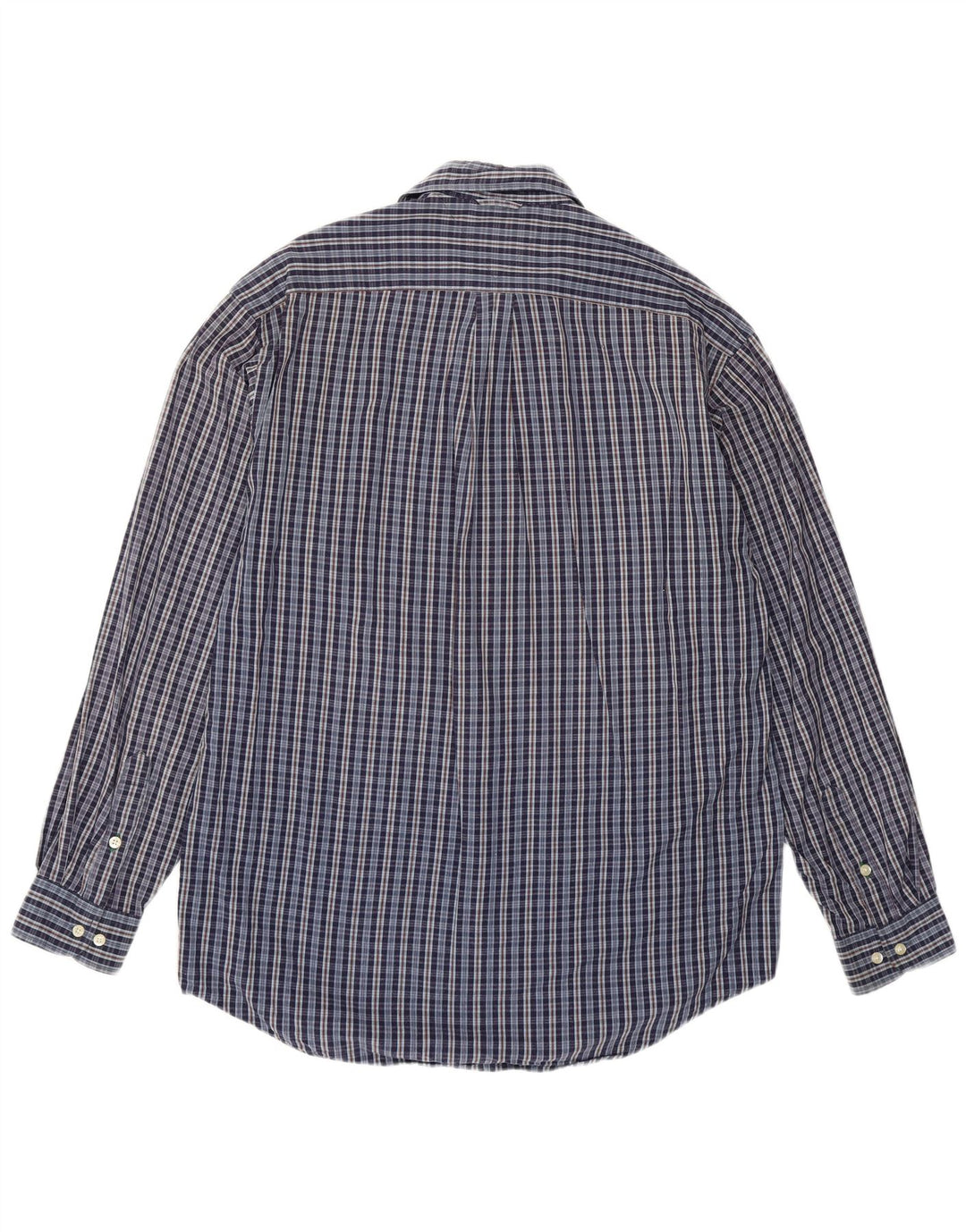 TOMMY HILFIGER Mens Shirt Medium Navy Blue Check Cotton