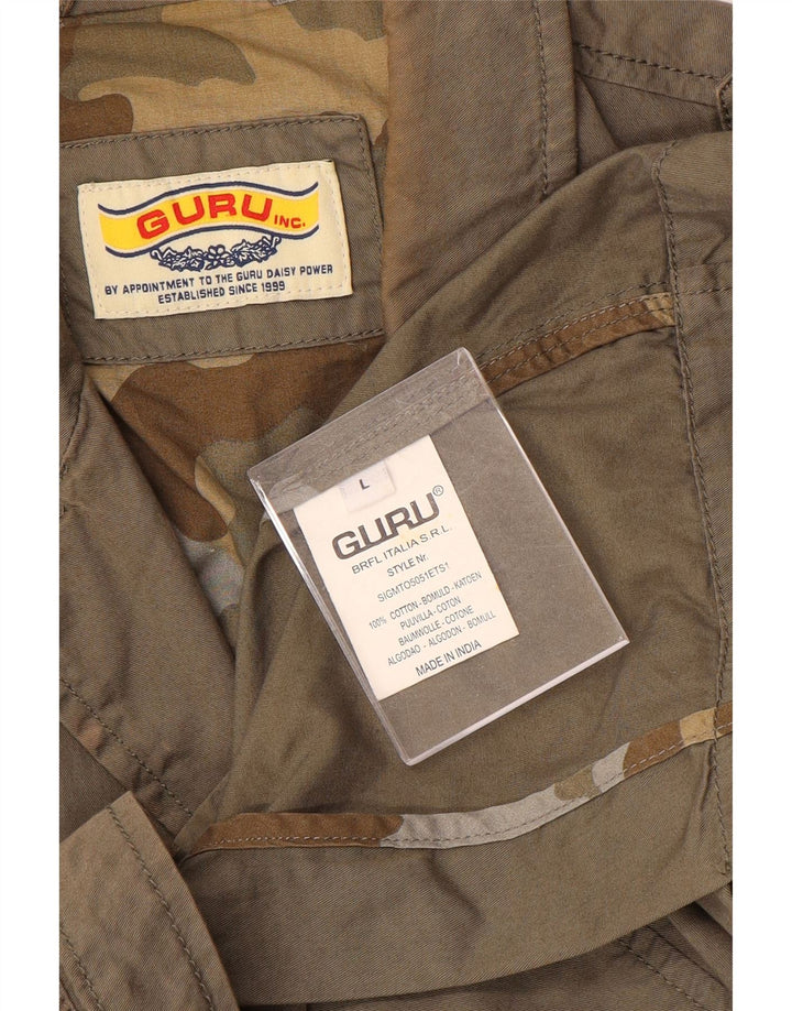 Guru Ανδρικό γραφικό Military Jacket UK 40 Large Brown Βαμβακερό